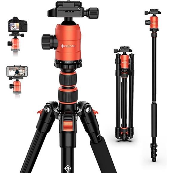 77'' Tripod, Aluminum Camera Tripod Monopod, Foldable DSLR Tripod